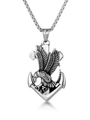 Stainless Steel Old Necklace Pendant Personality Retro Male Pendant Boat Anchor