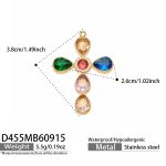 color: D455-Multicolor Zircon Cross Gold Pendant