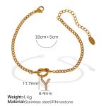 color: SL100 White Rhinestone Y Gold Bracelet