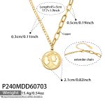 color: P240-Gold Necklace -45+5cm