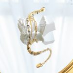 High-Grade Light Luxury Three-Layer Twin Cross Bracelet Stainless Steel 18K Gold Girlfriends Bracelet Ornament Women