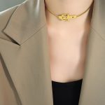 color: P906-Gold Necklace -32+8cm