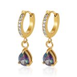 color: Multicolor Rhinestone Dark Drop Pendant -1