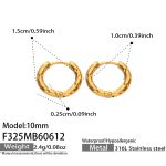 color: F325-Gold Earrings -Inner Diameter 10mm