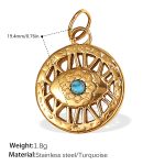 color: PJ325BEG Blue Turquoise Gold Pendant