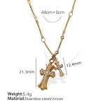 color: XL351WEG White Zircon Gold Necklace