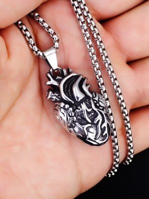 2026 Personalized Heart Stainless Steel Bold Vintage Necklace, Same Style for Men and Women with Pendant