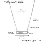 color: TXP248-Steel Color Zircon Necklace 40+5cm
