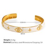 color: SZ191WEG White Enamel Gold Bangle