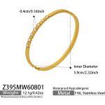 color: Z395-Stripes Zircon Gold Bangle