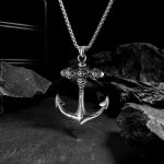 New Hip Hop Personalized Skull Boat Anchor Pendant Stainless Steel Necklace Ornament Men and Women Couple