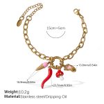 color: SL239CRG Multi-charm Gold Bracelet