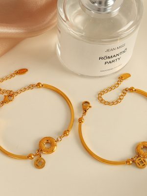Simple Chain Bracelet Chinese Fashion Design Bracelet Advanced Jewelry Stainless Steel Color Retention All-Match