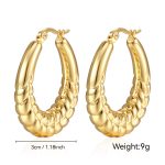 color: Wheat Ear Hollow Earrings Gold MS-009