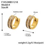 color: F1052-Black Zircon Earrings -Medium
