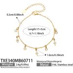color: TXE340-Multi Zircon Pendant Gold Bracelet -17+5cm