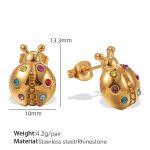 color: EH866CRG Multicolor Rhinestone Gold Stud Earrings