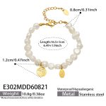 color: E302-Chinese Fu Freshwater Pearl Gold Bracelet -16.5+5cm