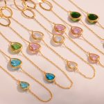 Transparent Cut Glass Stone Stitching Hollow Ring Long Sweater Chain High Quality Stainless Steel Jewelry