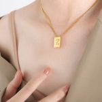 color: P1506-Z Letter Gold Necklace -40+5cm