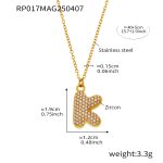 color: RP017-K Letter Gold Necklace 40+5cm