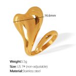 color: JZ80 US Size 7# Non-adjustable Gold Ring