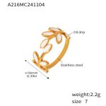 color: A216-Gold Open Adjustable Ring / size: US 7