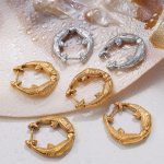 New Ear Clip Female Earrings Exaggerated Earrings Jewelry Stainless Steel 18K Gold Plating