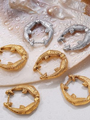 New Ear Clip Female Earrings Exaggerated Earrings Jewelry Stainless Steel 18K Gold Plating