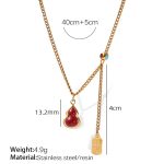 color: XL429RDG Red Resin Gold Necklace