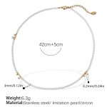 color: XL420WEG White Bead Gold Necklace