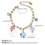 color: SL169CRG Colorful Ceramic Gold Bracelet