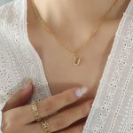 color: RP016-U Letter Gold Necklace 40+5cm
