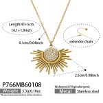 color: P766-Gold Necklace 41+5cm