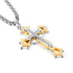 2026 Stainless Steel Diamond Cross Necklace Men and Women Accessories Casting Pendant