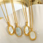French Simplicity Irregular Metal Geometry Stainless Steel Gold-Plated Premium Necklace Artistic Retro Fritillary
