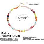 color: P918-A Style Natural Stone Disc Beads Freshwater Pearl Necklace -42.5+5cm