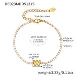 color: RE023-W Letter Gold Bracelet 16+5cm