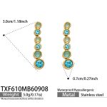 color: TXF610-Blue Zircon Gold Earrings