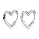 color: Stamped Heart Ear Cuff Steel Color