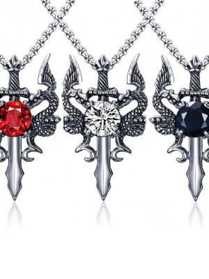 New Dabao Stone Cross Pearl Chain Necklace Stainless Steel Retro Pendant Ornaments