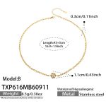 color: TXP616-B Style White Zircon Ball Gold Necklace -41+5cm