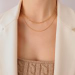 color: P869-Double Layer Gold Necklace