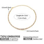 color: TXP610-Purple Zircon Gold Necklace -30+12cm
