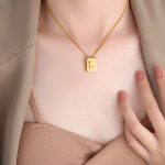 color: P1506-L Letter Gold Necklace -40+5cm