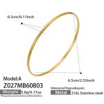 color: Z027-A Style Polished Gold Bangle