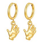 color: 2.5*12 Welded Ring Palm Heart Gold Ear Cuff