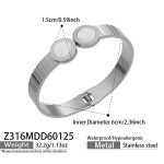 color: Z316-Steel Color White Shell Bangle