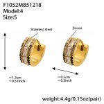 color: F1052-Black Zircon Earrings -Small