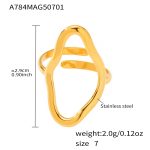 color: A784-Gold Geometric Ring / size: US 7
